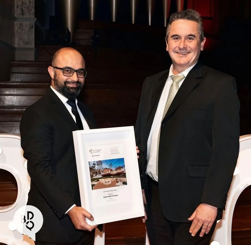 Award presentation at a construction industry event